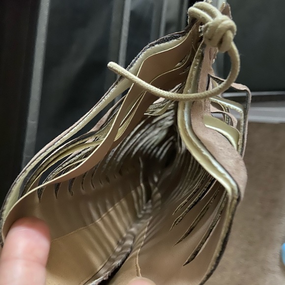 *SOLD* Peep-Toe Lace Up Stiletto Boots - Picture 7 of 7